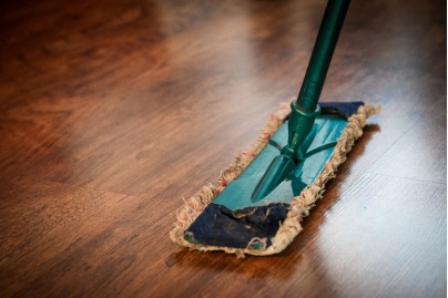 Mop on a wooden floor